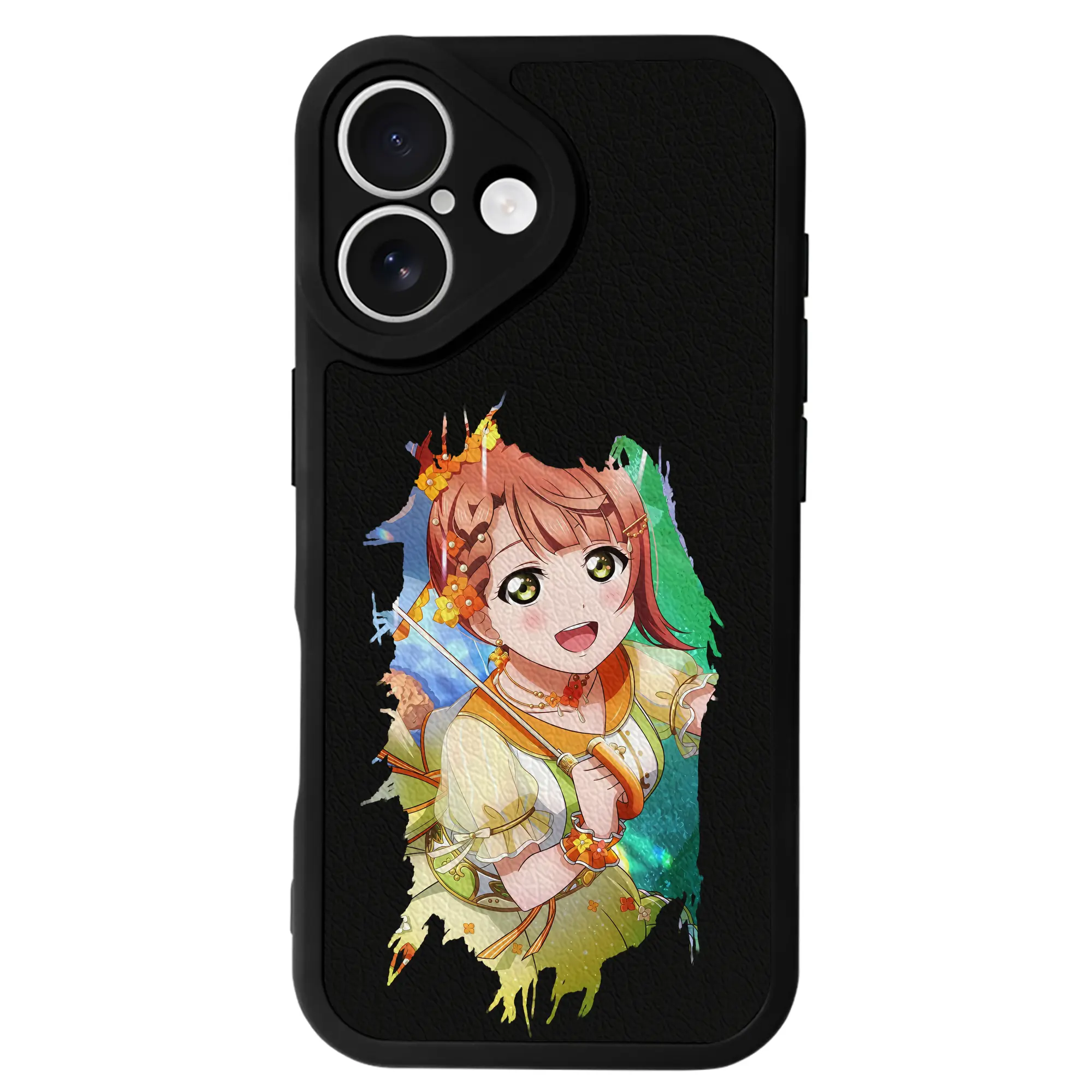 Love Live! グッズ,上原歩夢 - IPhone 16シリーズ対応 ・ シリコンスマホケース ・ レザー調 ・ 高精度フィット ・ 耐衝撃 ・ ワイヤレス充電対応 ・ 精密カット